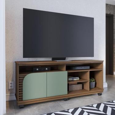 Imagem de Rack Bancada 2 Portas Com Rodízio Jurerê 1.5 - Amêndoa-hortelã Amêndoa-hortelã