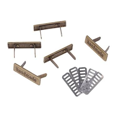 Imagem de Etiqueta manual de metal multiuso, faça você mesmo, roupas de costura, sacos de sapatos jeans, etiquetas impressas à mão, liga de zinco, bronze, 5 conjuntos em um saco