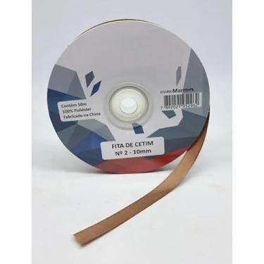 Imagem de Fita de Cetim Simples 10mm N°2 com 50 Metros - UNIDADE - Escolha a Cor (MARROM - C1103)