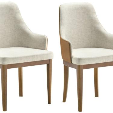 Imagem de Conjunto 2 Cadeiras para Sala de Jantar Cost Aghata Amêndoa/Bege