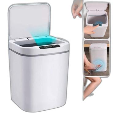 Imagem de Lixeira Inteligente Automática Sensor Recarregável Cozinha