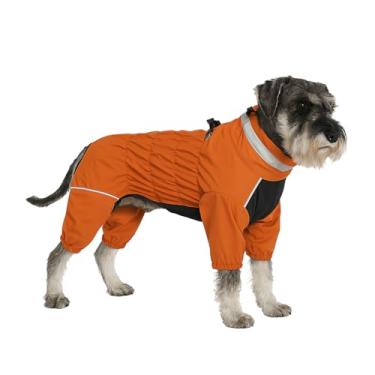 Imagem de Roupa de neve para cães à prova d'água de inverno – Jaqueta de corpo inteiro ao ar livre com anel de trela, forro de lã, casaco refletivo à prova de vento para cães de 4 pernas para cães pequenos a