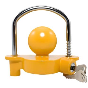 Imagem de Sandfren Trava de engate de engate de reboque, trava de engate de bola resistente ajustável com 2 chaves, trava de lingueta de caravanas de segurança anti-roubo, compatível com acoplador de 4,5 cm, 5