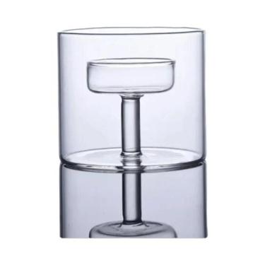 Imagem de Suporte Para Vela Tealight De Vidro Moderno Em Forma De Cilindro Centr