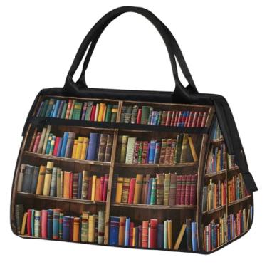 Imagem de Bolsa pequena para o fim de semana para mulheres, homens, flores, girassol, papoula, retrô, dobrável, bolsa de viagem, Cor: 40 cm, 15.2*8.3*11.6 inch, Moderno