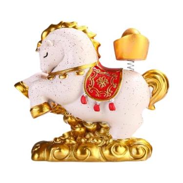 Imagem de Ioensy Escultura de Cavalo em Resina, Acabamento Fino, Estatueta Chinesa de Feng Shui, Estátua de Animal em Miniatura para Lareira, a