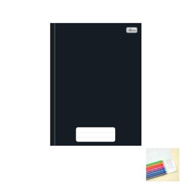 Imagem de Kit Caderno Brochura Capa Dura Pepper Preto 80 Folhas + Caneta Esferográfica Spiro 0.7mm 24 Unidades