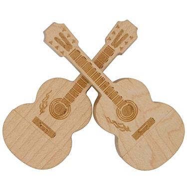 Imagem de Pen Drive USB de 32 GB para guitarra de madeira, unidades de polegar, pacote com 2