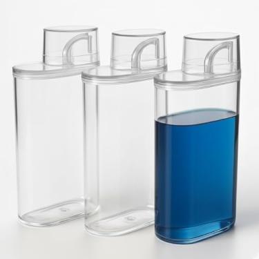Imagem de Dispenser Multiuso de Plástico, Transparente, 20cm x 6cm x 14cm, 314g, Tampa Hermética, Kit com 3 Unidade, Capacidade 1200ml