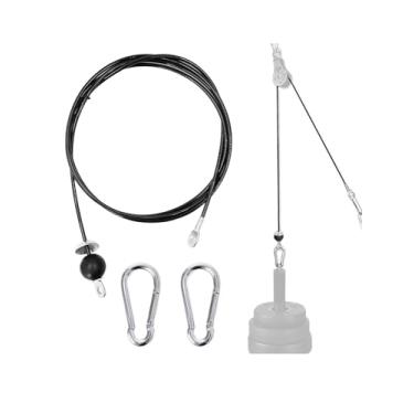 Imagem de Substituição de cabo de polia de fitness, corda de aço resistente para academia em casa, acessórios de máquina de cabo ajustável para pulldown LAT e treinamento de força (78 polegadas)