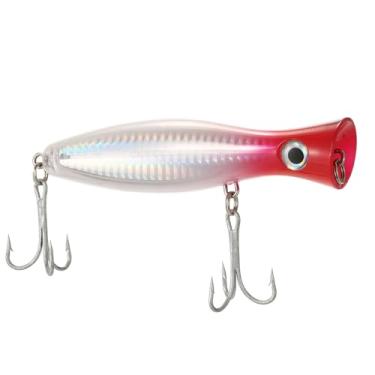 Imagem de aqxreight Isca de Popper Grande de 12 Cm / 45g Isca de Vedação Artificial de Pesca de Popper Duro Com Olhos 3D Com Ganchos e Anel para água Salgada Água Doce Gancho Forte para Melhorar o Aço na (#3)