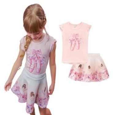 Imagem de Conjunto Infantil Blusa Cotton Saia-Shorts Bailarina Infanti-Feminino