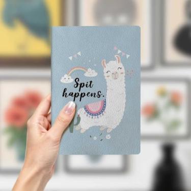 Imagem de Caderno de couro alpaca, caderno A5 para anotações no escritório, agenda de 21 x 14,7 cm, agenda de viagem, presentes para amantes de alpaca