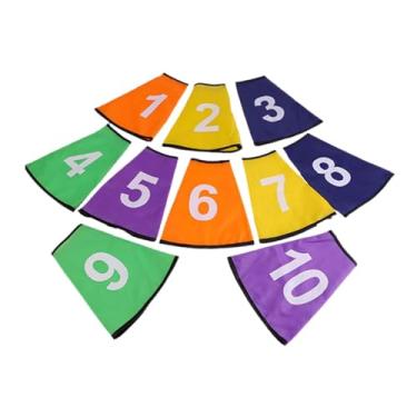Imagem de YIJU Conjunto de 10 de cone numeradas de 1 a 10 para treinamento de agilidade multiuso, ideal para basquete, jogos ao ar livre e futebol.