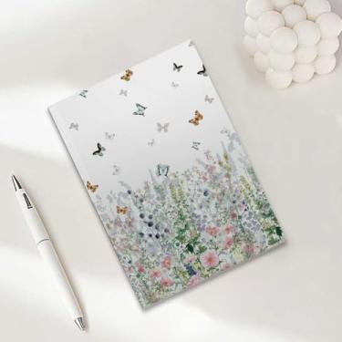 Imagem de Caderno de borboleta floral, caderno A5 para anotações de escritório, agenda de 21 x 14,7 cm, agenda, diário de viagem, presentes para amantes de borboletas - 1