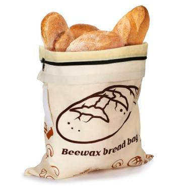 Imagem de ANPHSIN Sacos de pão de cera de abelha natural para pão caseiro – Envoltórios reutilizáveis de cera de abelha para manter os alimentos frescos, presentes para pessoas que amam assar, padrões de pão, 1