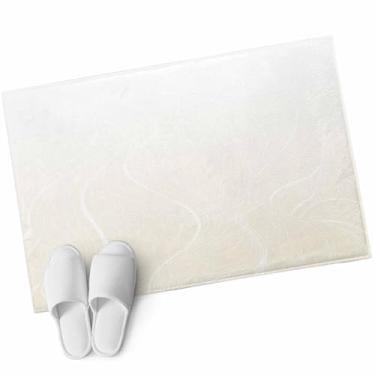 Imagem de Tapete de porta geométrico creme, tapete de banheiro 6 x 7 cm, arte moderna de distorção abstrata, listra, abstrata, tapete de área pequena, tapete de entrada de boas-vindas para cozinha, banheiro