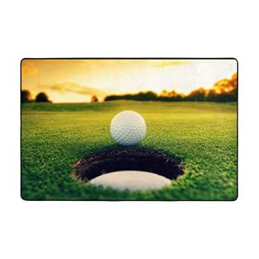 Imagem de Zeraoke Tapetes de área de campo de golfe para sala de estar 1,2 x 1,5 m, tapete macio e moderno, tapetes antiderrapantes para decoração de casa, tapete lavável para quarto, jantar, dormitório, quarto