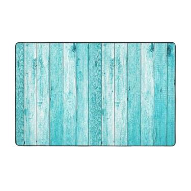 Imagem de ZERAOKE Tapete de tábuas de madeira, 8 x 1,5 m, tapetes de área de fazenda para sala de estar, decorativo, lavável, antiderrapante, tapetes modernos e macios para quarto, sala de jantar, sala de