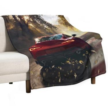 Imagem de HouLaiZhe Cobertor super macio de flanela rápido JDM Car Sup Drift Cool Lightweight Cooling Blankets para sofá-cama, cadeira, sofá, carro, viagem ao ar livre, leve, quente, 178 x 203 cm
