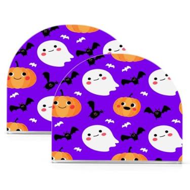 Imagem de Wassud Porta-guardanapos acrílico Boo-boos com morcegos, dispensador de guardanapos de papel moderno em forma de U para mesa, cozinha, sala de jantar, bancada 2 peças (comporta 50-60 guardanapos)