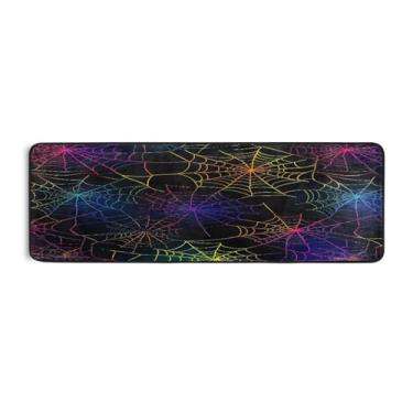 Imagem de Qilmy Tapete colorido de Halloween 183 x 61 cm, antiderrapante, antifadiga, confortável, tapetes longos, para quarto, sala de estar, banheiro, corredores, entrywa171