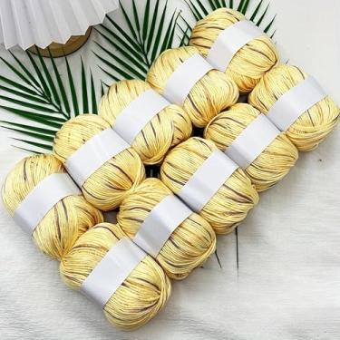 Imagem de 1 peça de lã de seda tingida gradiente colorido e fio de mistura de caxemira adequado para tricô, suéteres de crochê, cachecóis, chapéus, vários buquês de bonecas faça você mesmo, etc. Várias cores