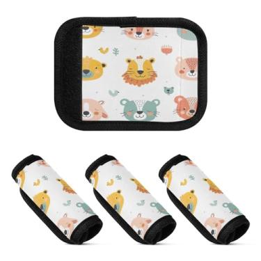 Imagem de Qilmy Embalagem com 2 identificadores de bagagem para cachorro pequeno fofo com alça confortável para carrinho de bebê, mala de viagem, acessórios de viagem de avião989