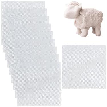 Imagem de GORGECRAFT 10 peças de folha de malha de arame esculpido de alumínio 30 x 30 cm escultura de armadura de metal quadrado resistente pequena tela de malha escultural tecida para artesanato faça você