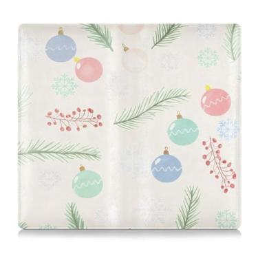 Imagem de Burbuja Suporte para registro de carro e seguro, caixa de luvas de couro com tema natalino, organizador de documentos, carteira e acessórios