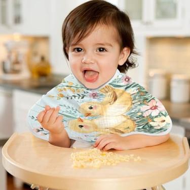 Imagem de CEBUGI Panos para Arrotar Musselina para Bebês 56 x 28 cm Toalhas de Bebê Absorventes Macias Frangos Fofos Trapos de Arroto de Algodão para Bebês Meninos e Meninas Pacote com 2