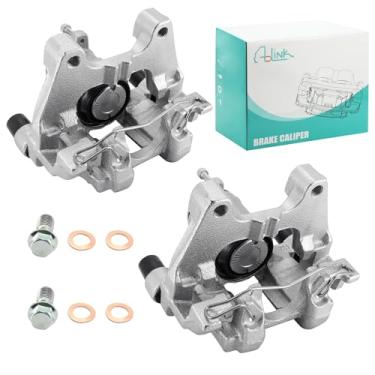 Imagem de AULINK 3Q0615423 3Q0615424 Conjunto de pinça de freio a disco traseiro (2.0L L4) com suporte para Volkswagen Tiguan 2018 2019 2020 2021 2022 2023 traseira lado do motorista e do passageiro 19-B7500