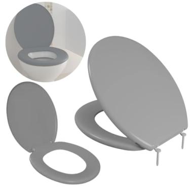 Imagem de Assento Vaso Sanitário Tampa Oval Almofadado Slim | Astra - Cinza Claro