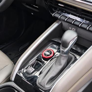 Imagem de BORUIEN Capa de botão 4WD para Chevy Colorado 2024 2025 2026 acessórios internos capa de interruptor de tração nas quatro rodas console central decoração anel de alumínio (vermelho, modelos 2WD)