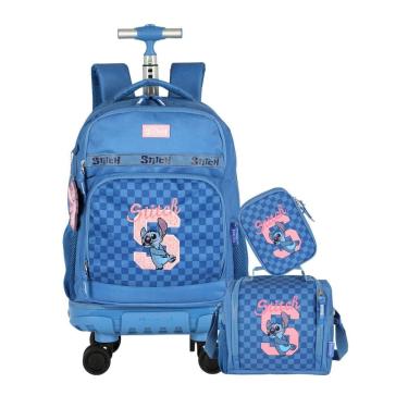 Imagem de Kit Stitch Mochila Rodas + Lancheira + Estojo Box