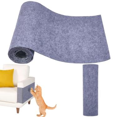 Imagem de HOBBIESAY 1 rolo de tapete cinza para arranhão para gatos, 40 x 190 x 0,30 cm, almofadas para arranhar gatos que escalam, faça você mesmo, protetor de sofá de garras de animais de estimação para
