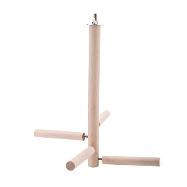 Imagem de Zerodis Suporte de Madeira para Poleiro de Pássaros, Brinquedo Interativo de Treinamento para Pássaros Pequenos, Periquito, Cacatua, Poleiro de Animais de Papagaio