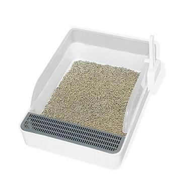 Imagem de Caixa de Areia para Gato Semi-Fechada Detachável Anti-Splash Não Adesiva Bandeja Banheiro com Scoop