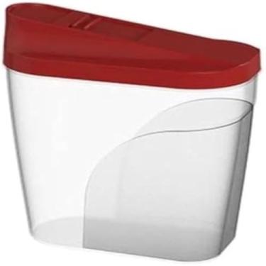 Imagem de Farinheira e recipiente para acucar domestico com medidas, cor vermelha, pratica