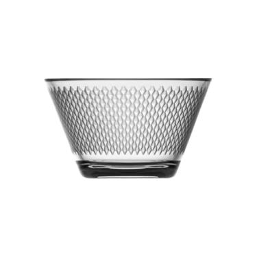 Imagem de Conjunto 6 Bowls de Vidro com Textura em Relevo, 300ml, 10,5cm, Transparente, para Saladas, Sobremesas e Cereais