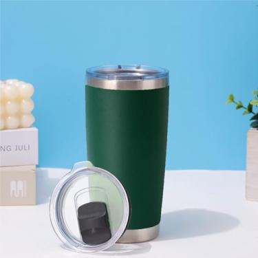 Imagem de CWPJUNDGP Caneca de carro de aço inoxidável de 590 ml, caneca de carro de camada dupla, isolamento térmico, isolamento térmico, copo mestre de gelo, grande capacidade