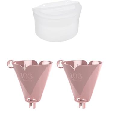 Imagem de Kit com 2 Suporte de Filtro de Café Rosa 103 + 1 Saleiro Plástico 885ml Atóxico
