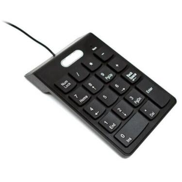 Imagem de Teclado Numérico USB Compacto, Preto, 18 Teclas, para Computador e Notebook, Conexão USB