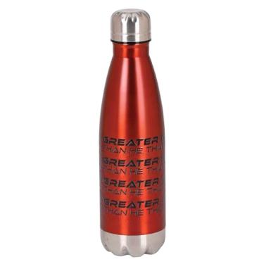 Imagem de Dicksons Garrafa de água esportiva de viagem cristã inspiradora, bebida quente ou gelada, aço inoxidável de 500 ml com tampa rosqueada maior Is He