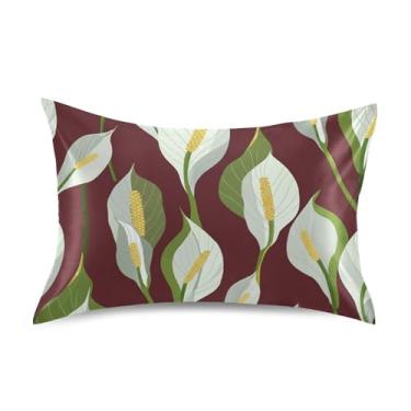 Imagem de Fronhas refrescantes para arte de cabelo lírio graça flor cetim estampa animal padrão Queen King fronhas fronhas fronhas sonolentas capa king size 101,6 cm x 50,8 cm