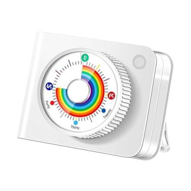 Imagem de Temporizador visual arco-íris de 60 minutos para crianças e adultos, temporizador de produtividade para sala de aula, temporizador de cubo magnético para gerenciamento de tempo