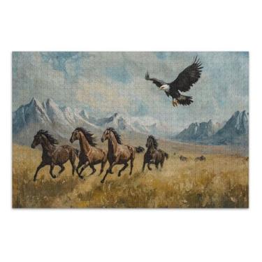 Imagem de Quebra-cabeças de cavalos de corrida para adultos com letras nas costas 500 peças