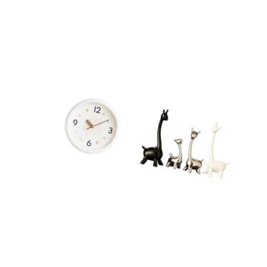 Imagem de Fenteer Relógio de Parede Moderno com Girafa em Cerâmica, Redondo, Silencioso, com Números Grandes, Peça Central Decorativa para Casa, Escritório, Sala de Est