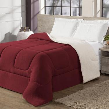 Imagem de Edredom dupla face com sherpa SOLTEIRO, QUEEN E KING (Vermelho, So)