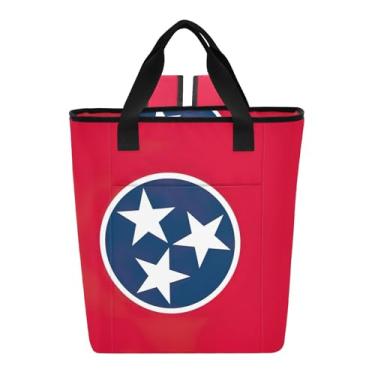 Imagem de Mochila térmica de praia com bandeira do estado do Tennessee, à prova d'água, 36 latas, bolsa térmica macia para viagens